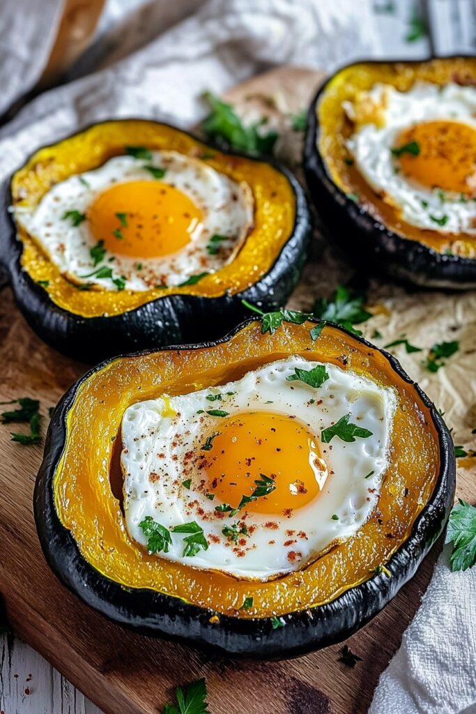 Roasting and Preparing for Acorn Squash Egg-in-a-Hole