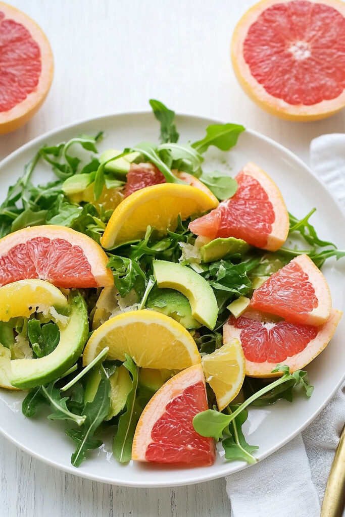 Assembling the Grapefruit and Avocado Winter Salad