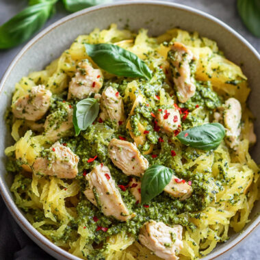 Chicken Pesto Spaghetti Squash