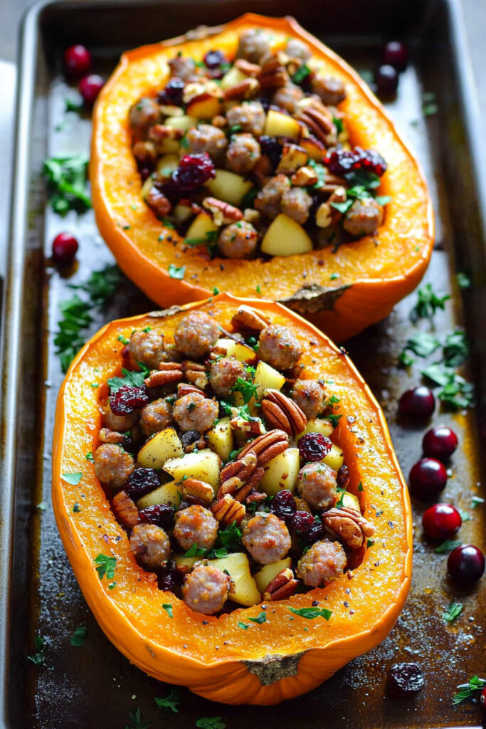 How to Serve Sausage Stuffed Butternut Squash