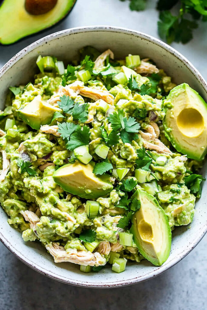 Making Guacamole Chicken Salad