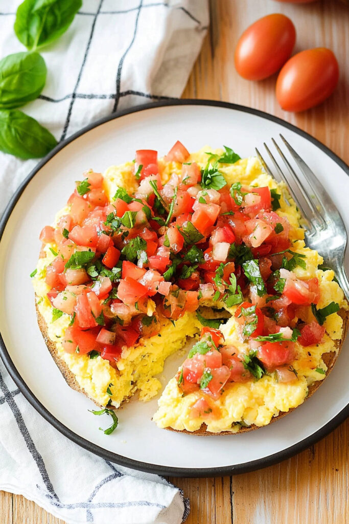 Making Paleo Scrambled Eggs with Lazy Salsa