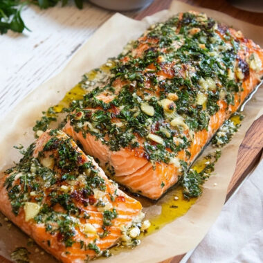 Paleo Foolproof Salmon Baked with Olive Oil & Herbs