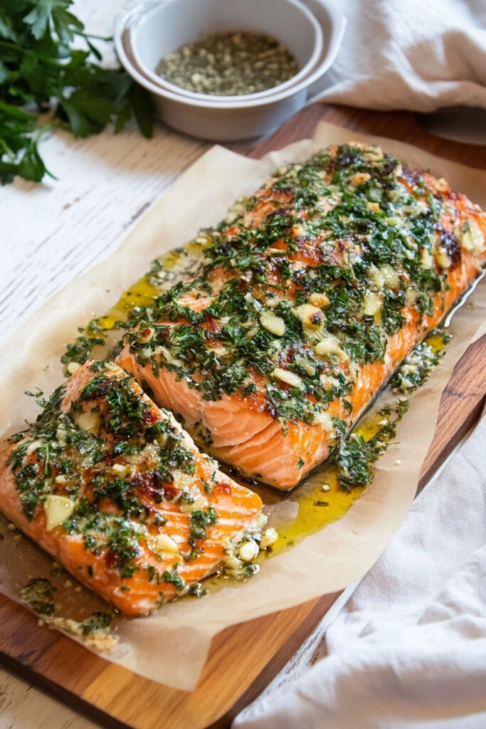 Paleo Foolproof Salmon Baked with Olive Oil & Herbs