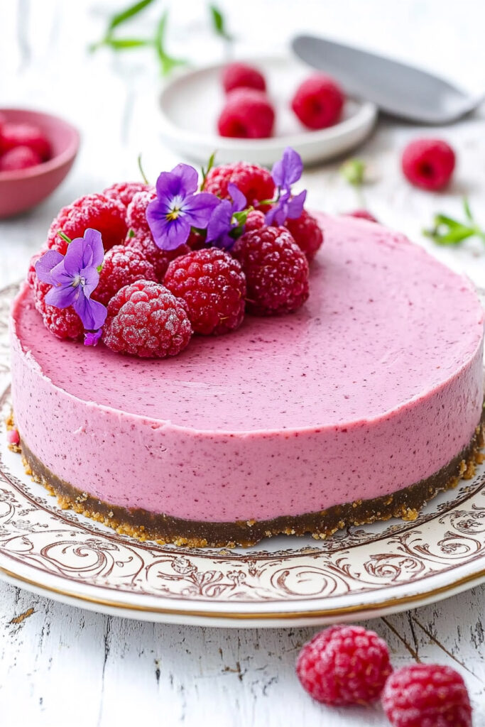 Raspberry Raw Vegan Cheesecake