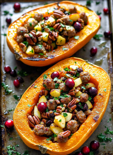 Sausage Stuffed Butternut Squash Recipe