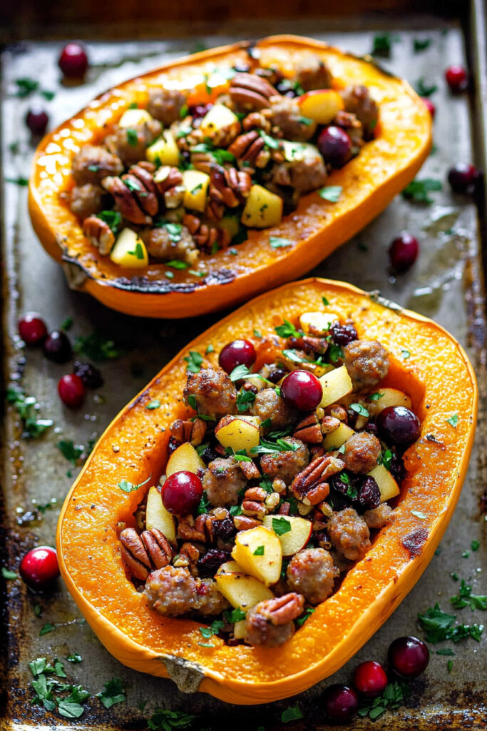 Sausage Stuffed Butternut Squash Recipe