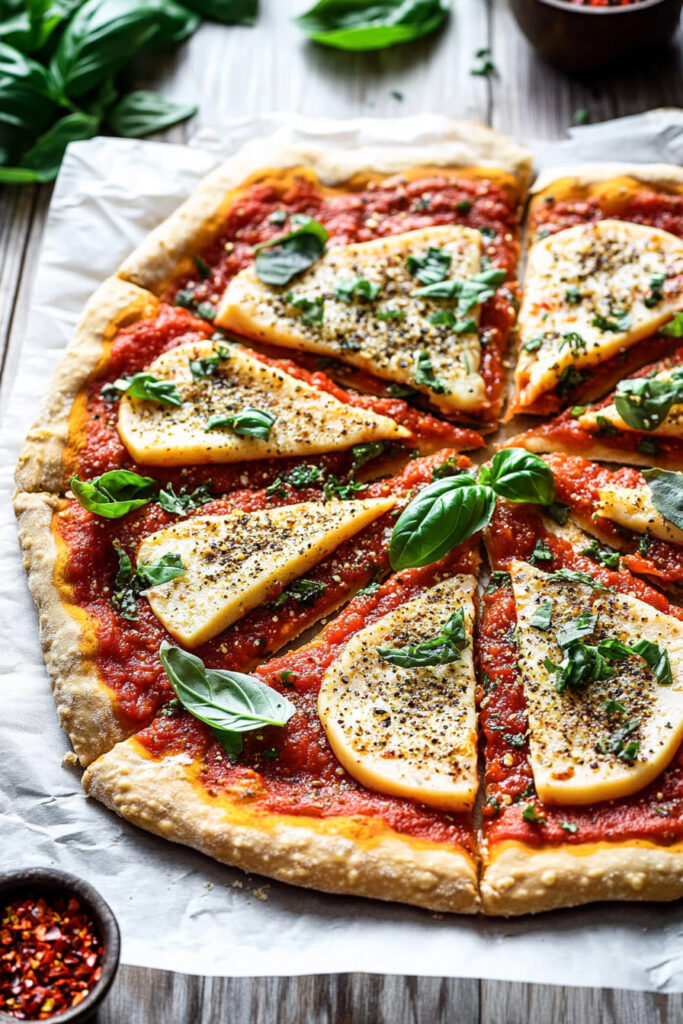 Serving Paleo Vegan Pizza