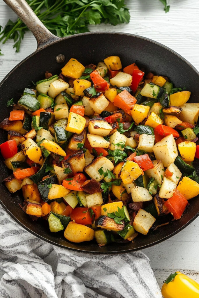 Skillet Method Vegetable Breakfast Hash