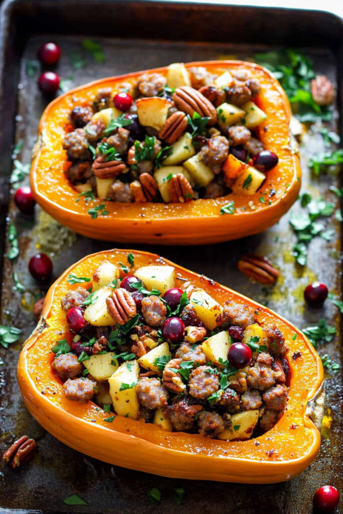 Variations Sausage Stuffed Butternut Squash