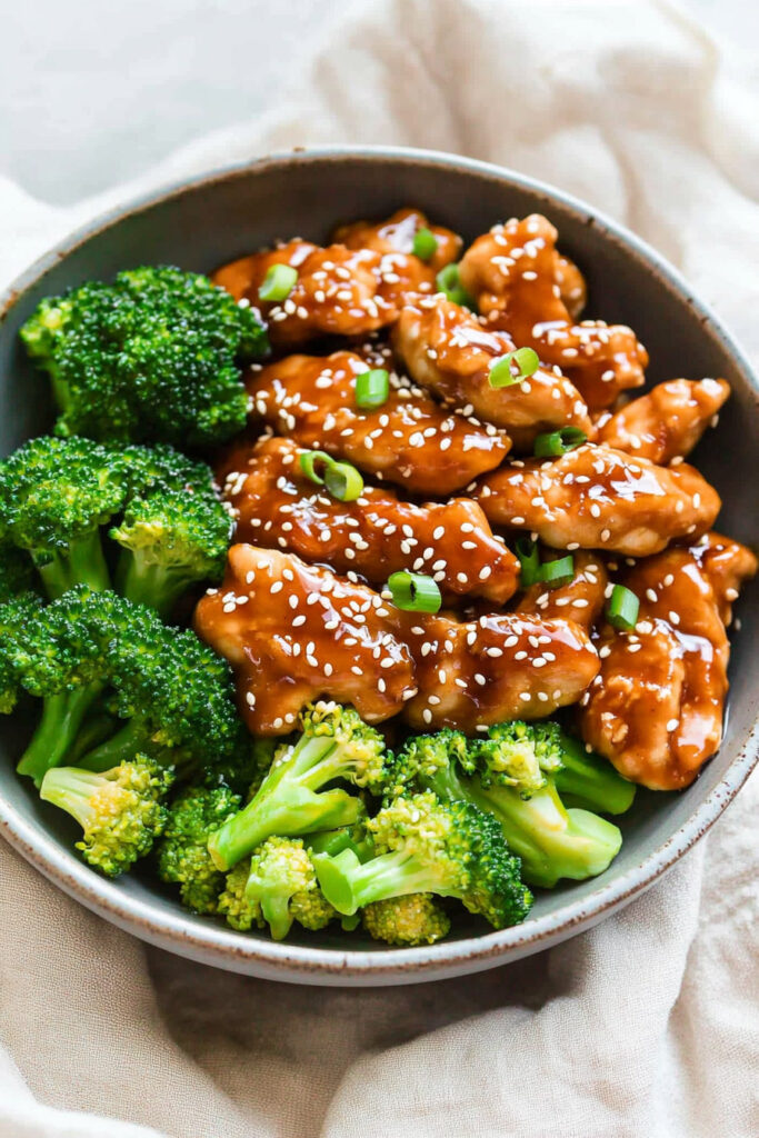 Serving Sesame Chicken