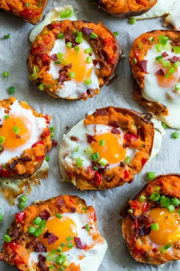 Breakfast Twice Baked Sweet Potatoes