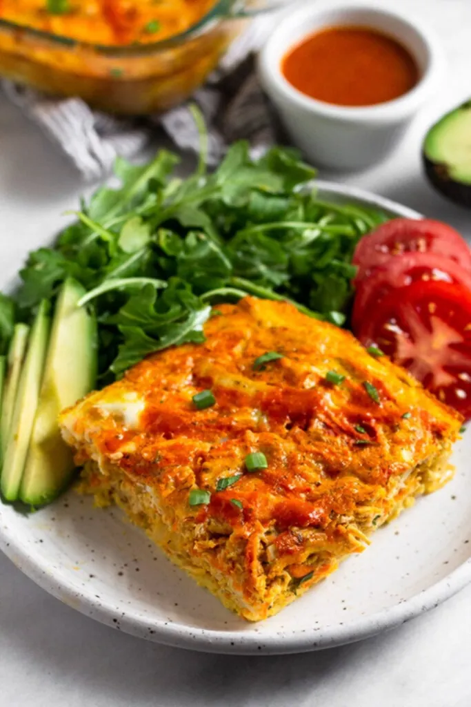 Buffalo Chicken Breakfast Casserole