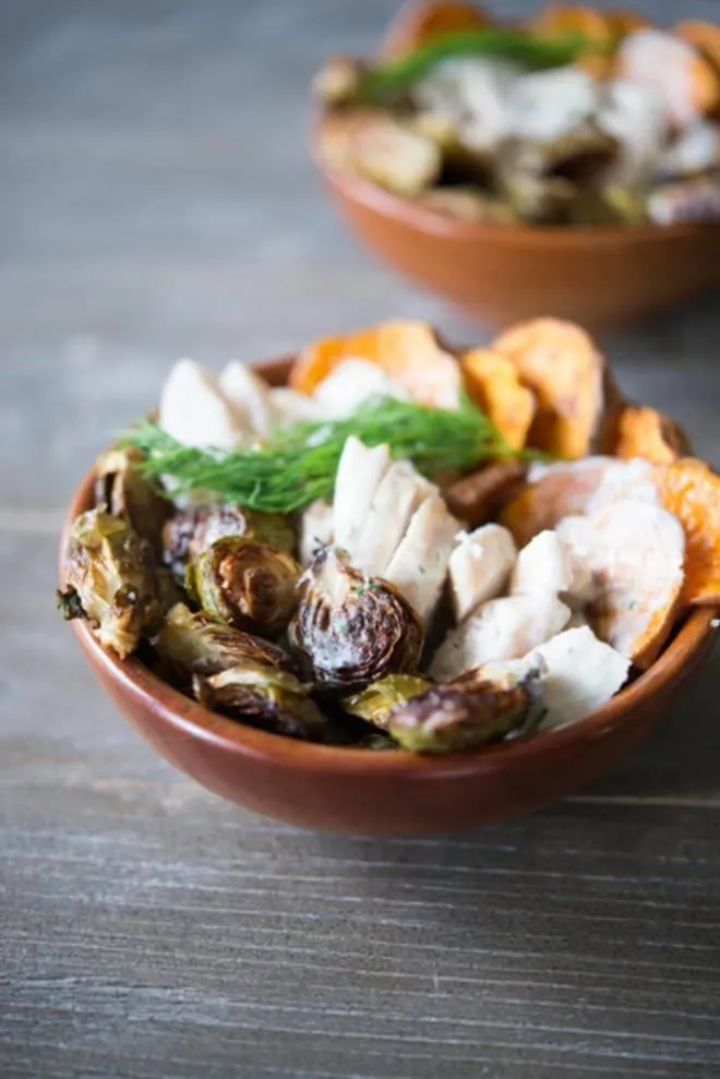 Chicken Sweet Potato Breakfast Bowl