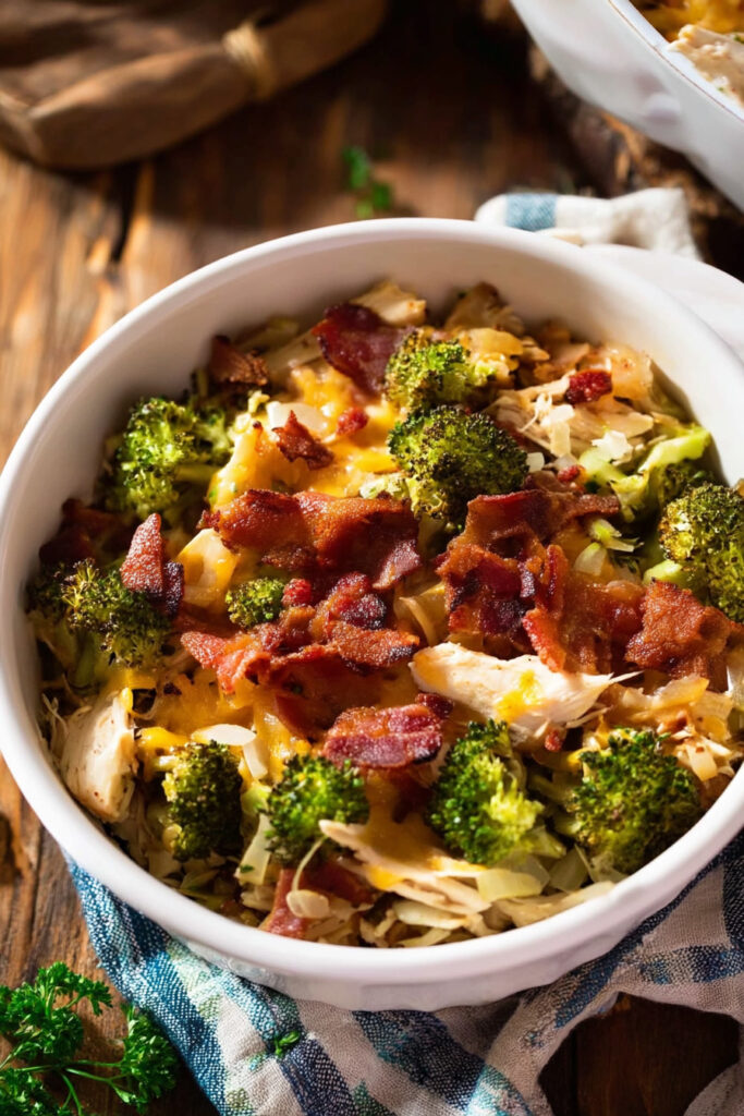 Paleo Chicken Broccoli Rice Casserole Serving