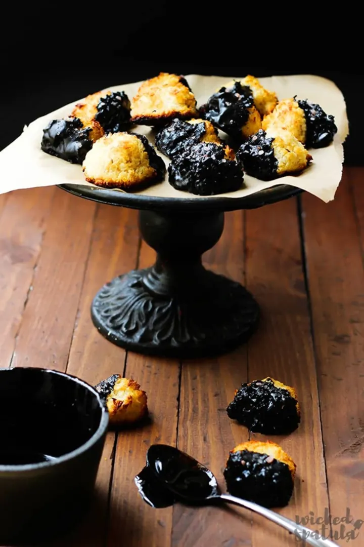 Salted Dark Chocolate Coconut Macaroons