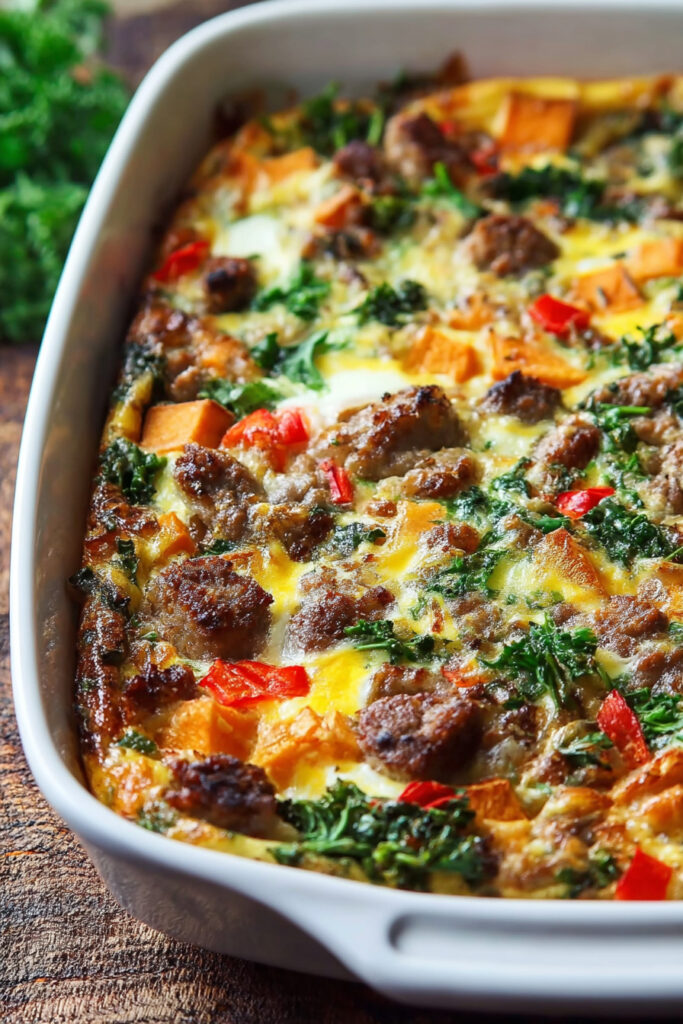 Step-by-Step Method Sweet Potato Sausage Breakfast Casserole